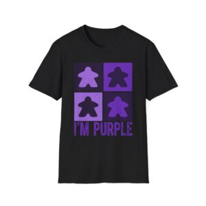 i'm purple meeple t shirt for board game fan, matching family shirts for boardgame night gift, meeple tee for tabletop gamer