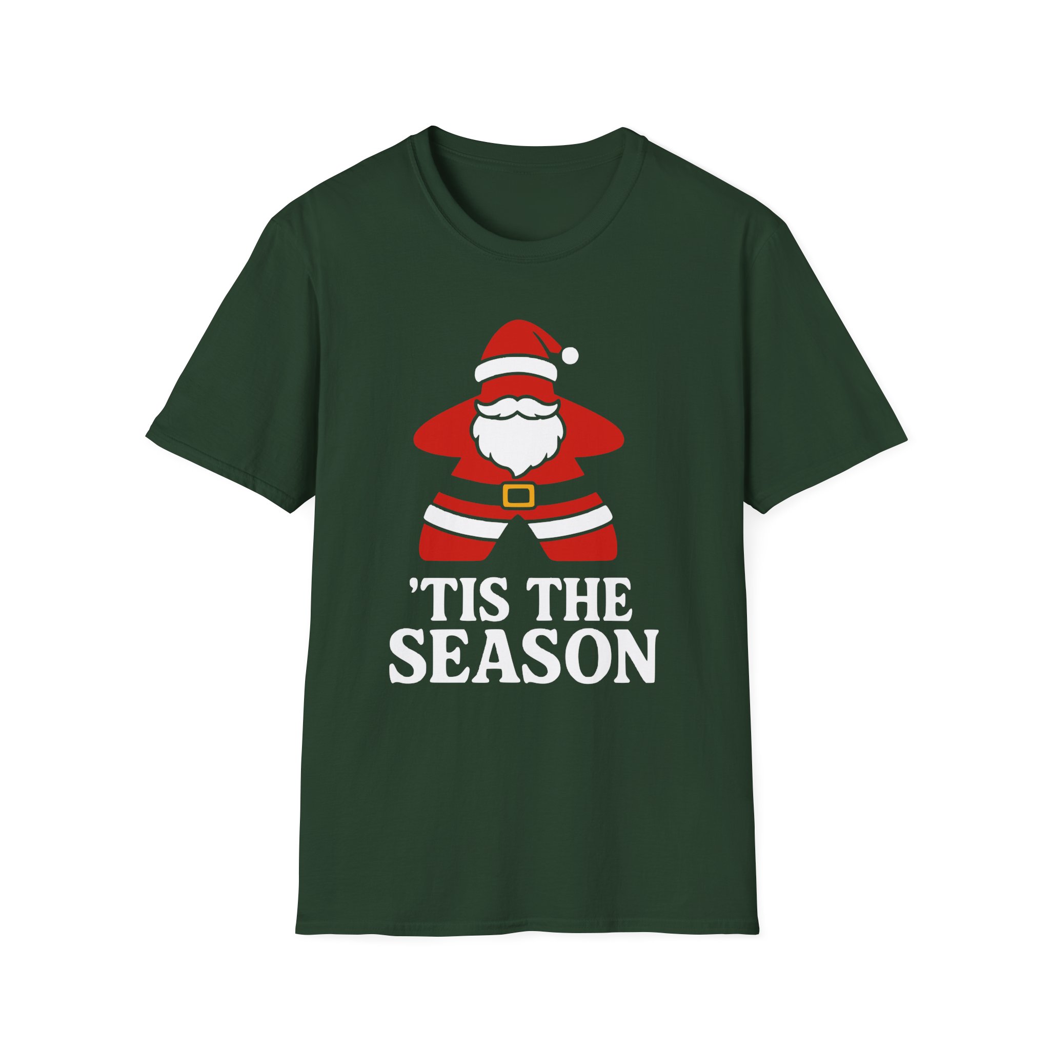 santa meeple shirt for board game fan gift, christmas board game t shirt for tabletop gamer gift, funny family game night holiday tee