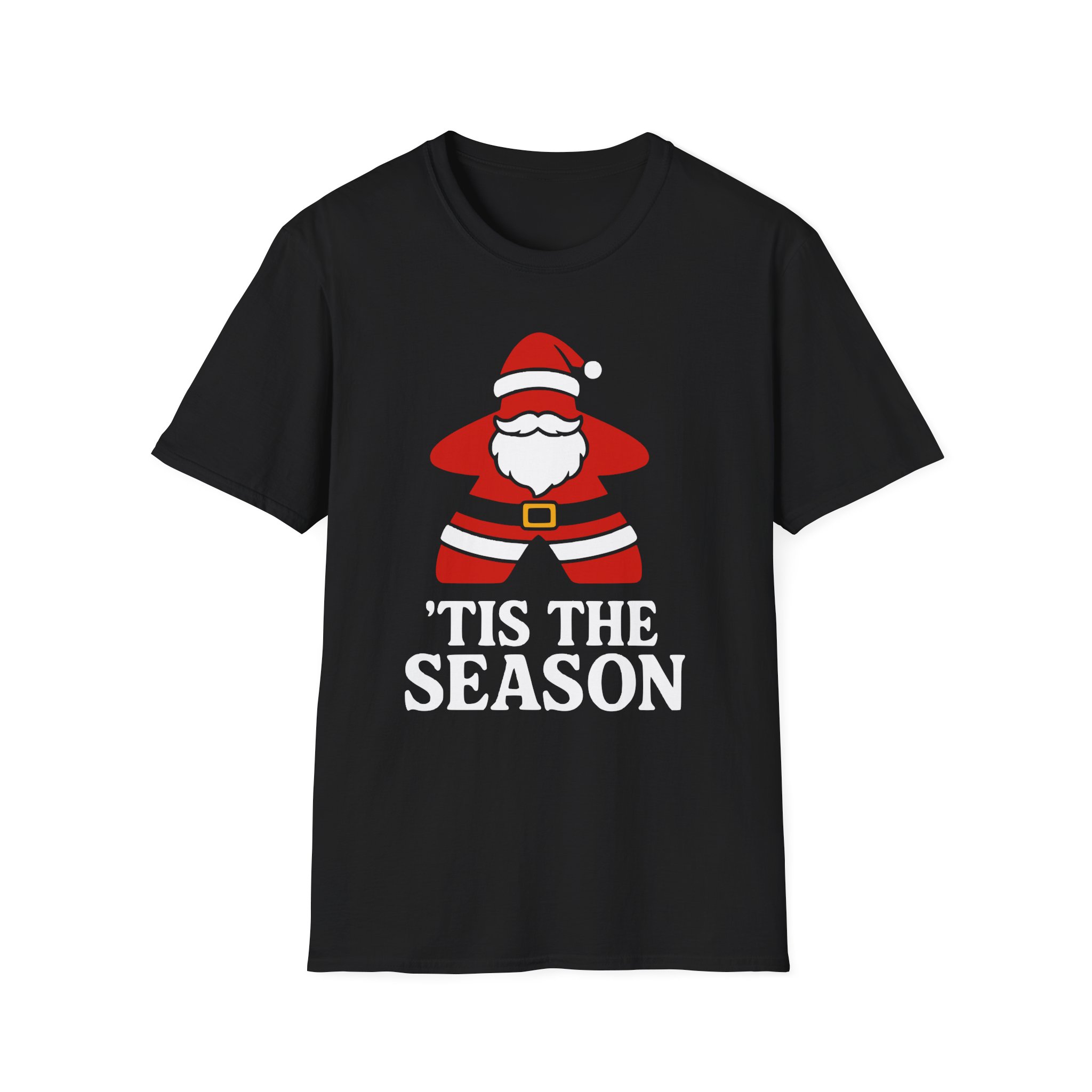 santa meeple shirt for board game fan gift, christmas board game t shirt for tabletop gamer gift, funny family game night holiday tee
