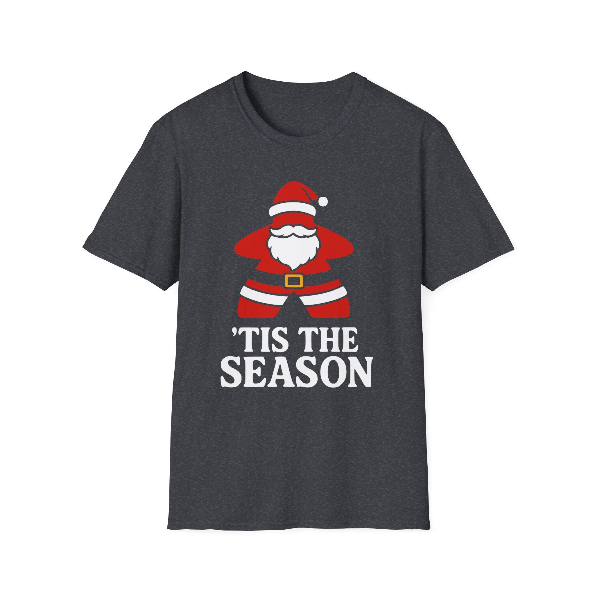 santa meeple shirt for board game fan gift, christmas board game t shirt for tabletop gamer gift, funny family game night holiday tee
