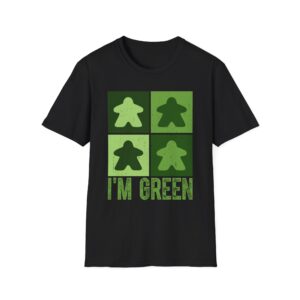 i'm green meeple t shirt for board game fan, matching family shirts for boardgame night gift, meeple tee for tabletop gamer