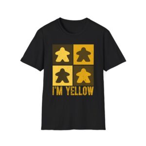 i'm yellow meeple t shirt for board game fan, matching family shirts for boardgame night gift, meeple tee for tabletop gamer